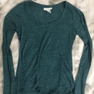Forever 21 Green V-Neck Long Sleeve